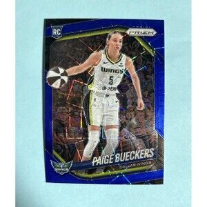 Paige Bueckers RC 2025 Panini Prizm WNBA #5 Blue Velocity Rookie Card- Wings RC